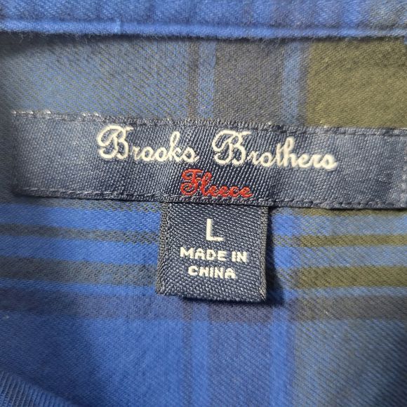 Brooks Brothers Red Fleece Men's LS Button Down Plaid Shirt Blue L - Picture 6 of 12